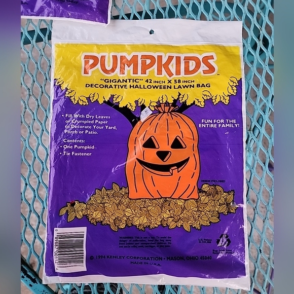 Vtg Lot Of 3 Pumpkids Decorative Halloween Lawn Bags Pumpkins Jack-o-Lanterns - Picture 6 of 9